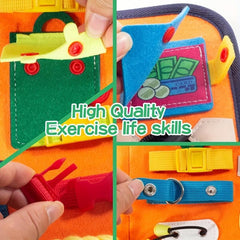 Montessori Busy Board Sensory Toy Educational Travel Toy Preschool Activities