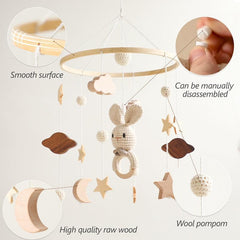 Cloud Rattles Crib Mobiles Bell Musical Box for Newborn