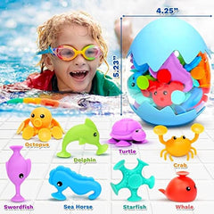 16 Pcs Kids Bath Toys Silicone Cup Dinosaur Sensory Travel Toys Gift