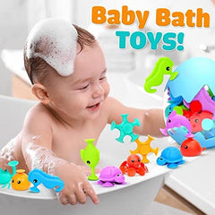 16 Pcs Kids Bath Toys Silicone Cup Dinosaur Sensory Travel Toys Gift
