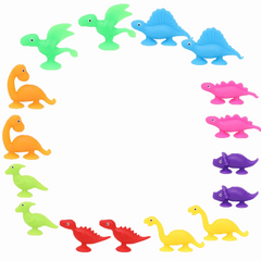 16 Pcs Kids Bath Toys Silicone Cup Dinosaur Sensory Travel Toys Gift