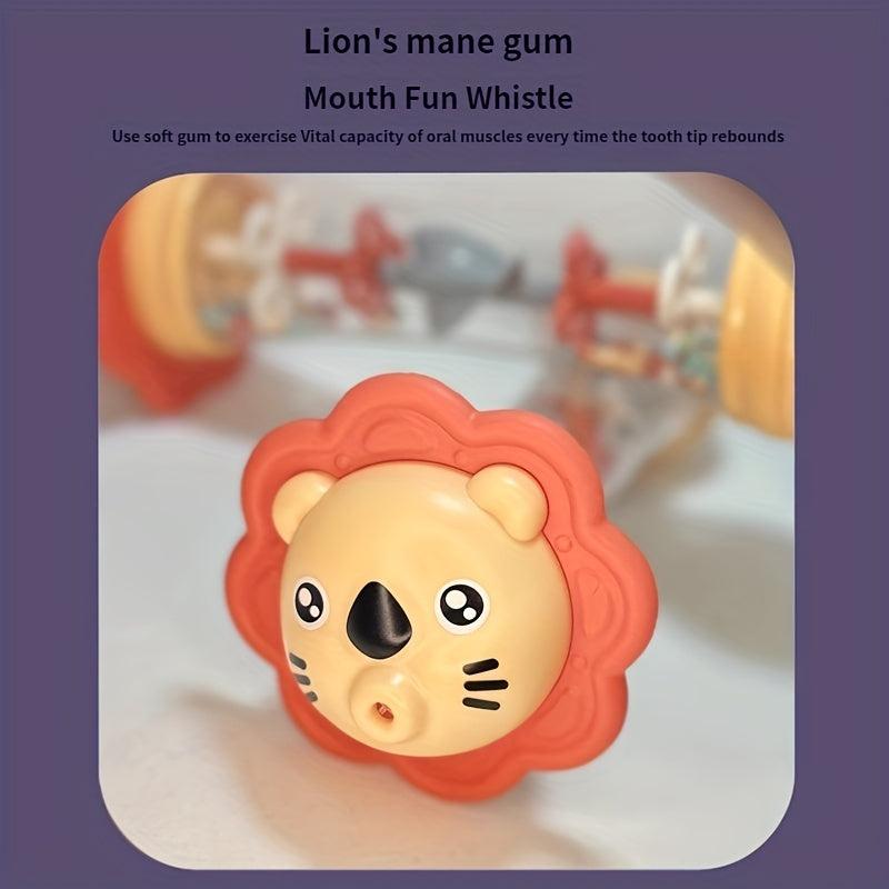 Baby Rain Sound Sounding Tube Lion Rattle Drum Whistle Toy
