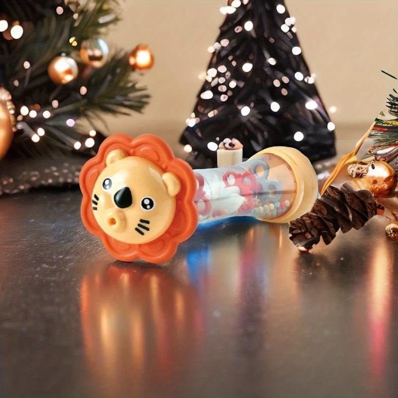 Baby Rain Sound Sounding Tube Lion Rattle Drum Whistle Toy