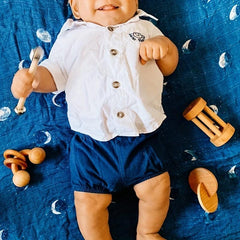 2 Pcs Mons Baby Toddler Double Head Bell Hand Rattle Wooden Handle Rattle