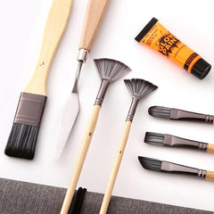 24pcs Nylon Hair Painting Pen Set Silver Gray Rod Pen Curtain Painting Pen
