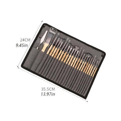 24pcs Nylon Hair Painting Pen Set Silver Gray Rod Pen Curtain Painting Pen
