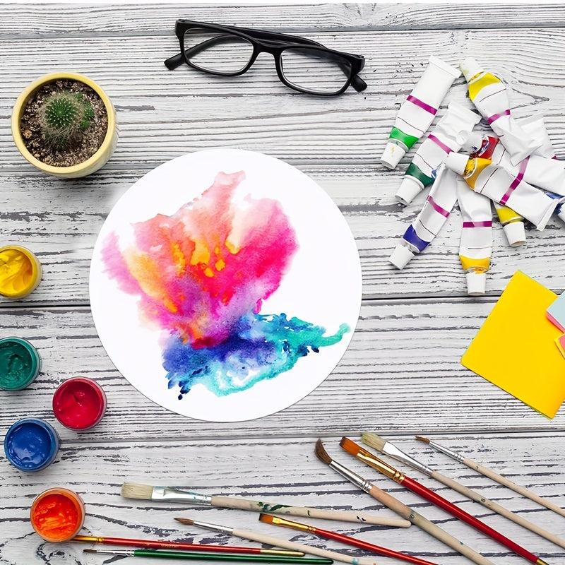 50pcs Cold Pressed Watercolor Paper 25.4cm Round for Wet & Dry Media