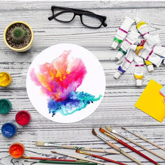 50pcs Cold Pressed Watercolor Paper 25.4cm Round for Wet & Dry Media