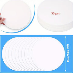 50pcs Cold Pressed Watercolor Paper 25.4cm Round for Wet & Dry Media