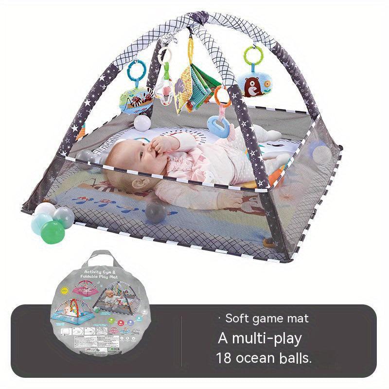 18 Piece Baby Activity Gym Set With Fence Gym Ball Pit Crawling Mat
