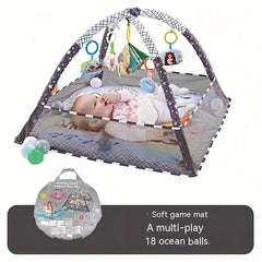 18 Piece Baby Activity Gym Set With Fence Gym Ball Pit Crawling Mat