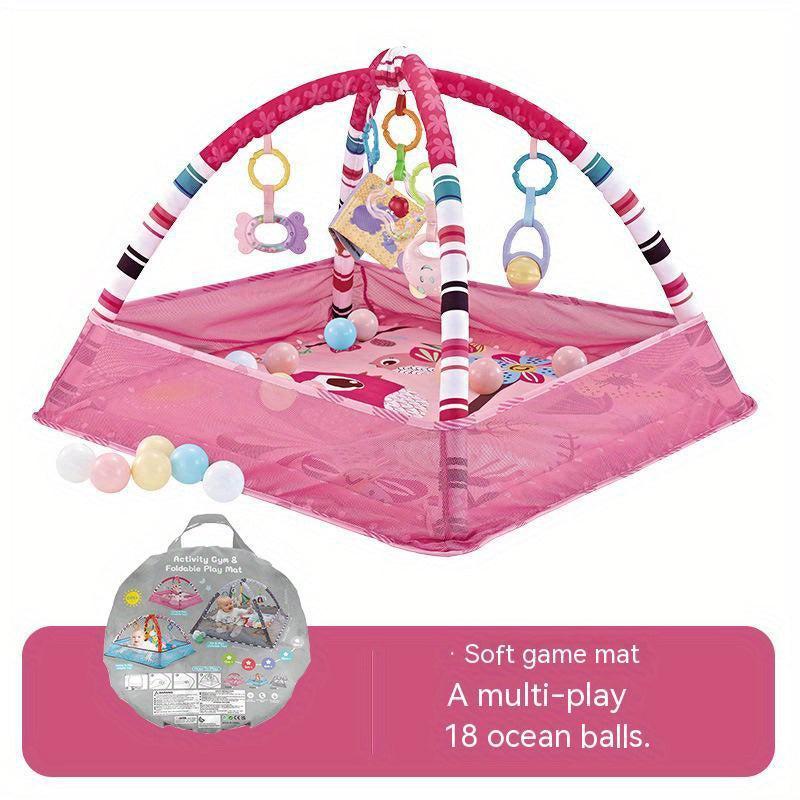 18 Piece Baby Activity Gym Set With Fence Gym Ball Pit Crawling Mat