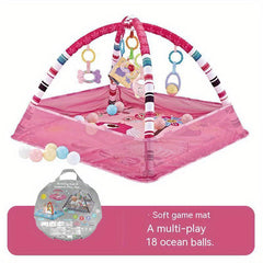 18 Piece Baby Activity Gym Set With Fence Gym Ball Pit Crawling Mat