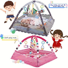 18 Piece Baby Activity Gym Set With Fence Gym Ball Pit Crawling Mat