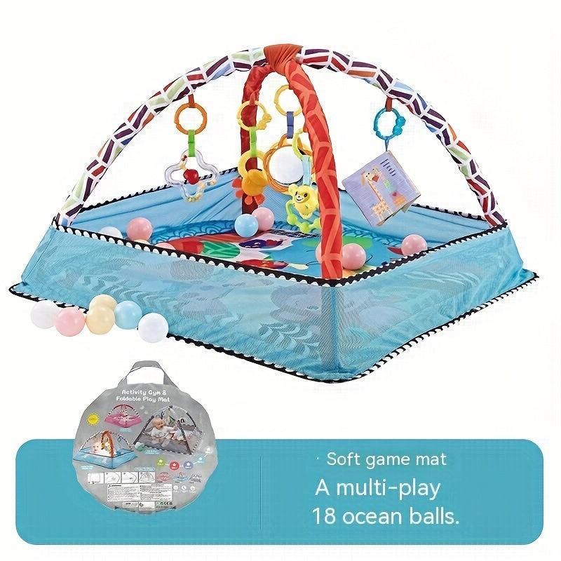 18 Piece Baby Activity Gym Set With Fence Gym Ball Pit Crawling Mat