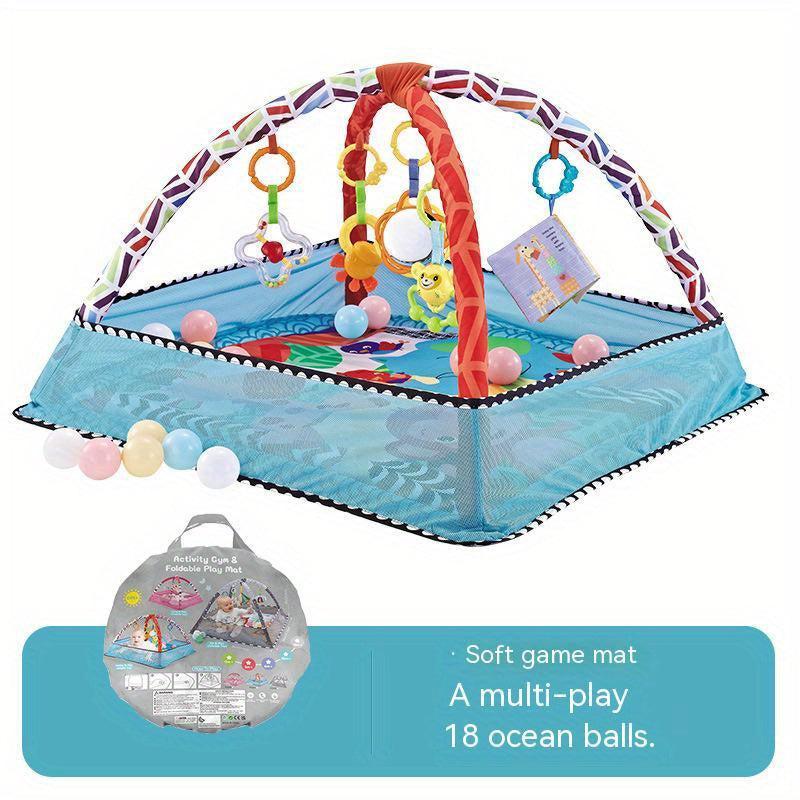 18 Piece Baby Activity Gym Set With Fence Gym Ball Pit Crawling Mat