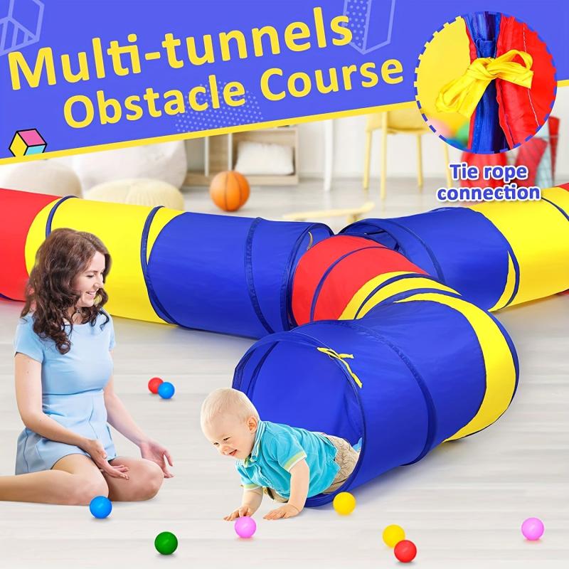 70in Pop Up Play Tunnel w/ Storage Bag for Kids & Pets, Indoor/Outdoor Toys
