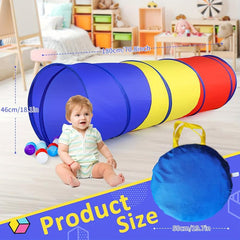 70in Pop Up Play Tunnel w/ Storage Bag for Kids & Pets, Indoor/Outdoor Toys
