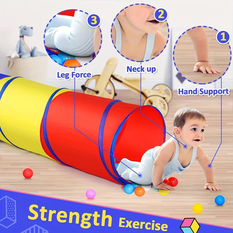 70in Pop Up Play Tunnel w/ Storage Bag for Kids & Pets, Indoor/Outdoor Toys