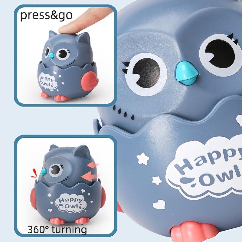Press & Go Cartoon Owl Toys - Gift for 1-3 Year Old Boys & Girls