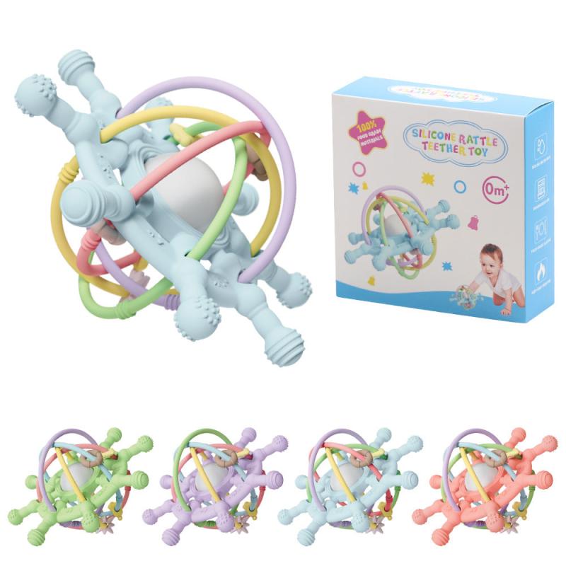 Baby Rattle & Teether Bed Bell Montessori Ball
