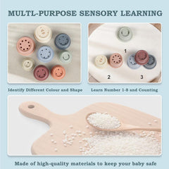 8PCS Baby Stacking Cups Bath Toy for Toddlers 1-3 Yrs