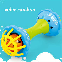 Soft Rubber Dumbbell Teether Rattle For Infants - Develop Hand-eye Coordination