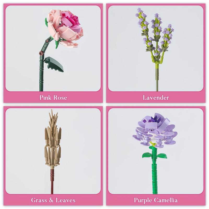 DIY Holiday Gift Building Blocks Flower Arrangement Set