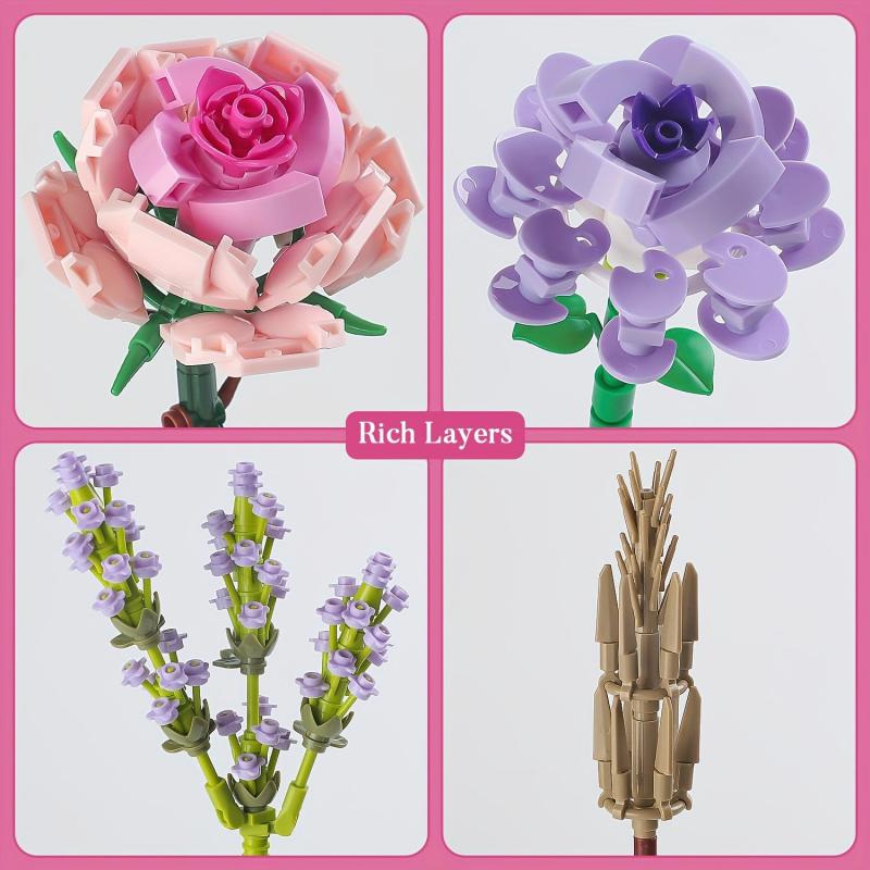 DIY Holiday Gift Building Blocks Flower Arrangement Set