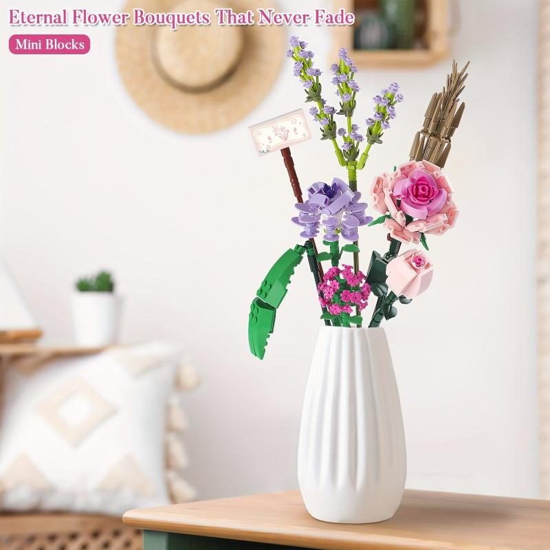 DIY Holiday Gift Building Blocks Flower Arrangement Set