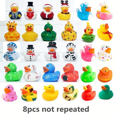 16pcs Xmas Rubber Ducks Mini Bath Toys Novelty Duck Winter Party Favou