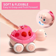 3 Pcs Push And Go Friction Powered Cars Toy Car Soft Rubber Vehicles