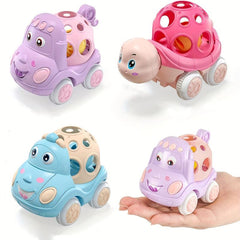 3 Pcs Push And Go Friction Powered Cars Toy Car Soft Rubber Vehicles