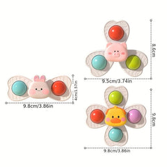 3pcs Spinning Windmill Chair Toy for Baby Bath Fun