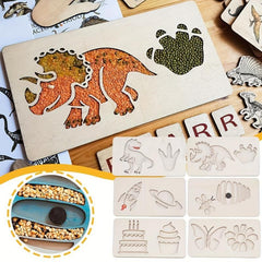 Wooden Animal Sensory Tray for Kids