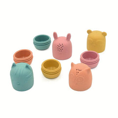 4pcs Baby Silicone Bath Toys Animal Shape Baby Interactive Bath Toys