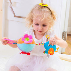 Drawstring Cloth Ball Soother Hand Grab Ball Plush Bed Bell Toy