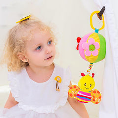 Drawstring Cloth Ball Soother Hand Grab Ball Plush Bed Bell Toy