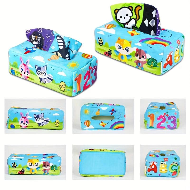 Montessori Tissue Box Crinkle & More Baby Toy Set
