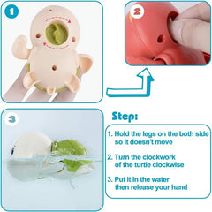 3Pcs Turtle Swimming Bath Toy For Kids Boys Girls