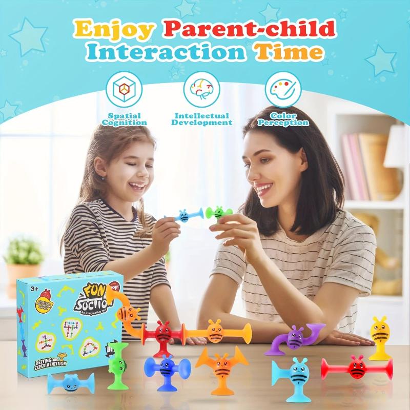 40-Piece Silicone Suction Cup Toy Set for Stress Relief & Interactive Fun