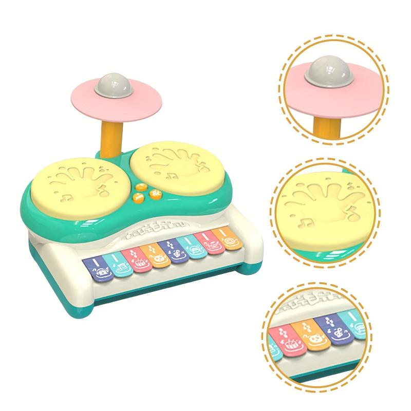 Baby Drum Set Toddler Musical Toys Piano Keyboard Drum Set Baby Light Up Toys