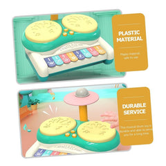 Baby Drum Set Toddler Musical Toys Piano Keyboard Drum Set Baby Light Up Toys