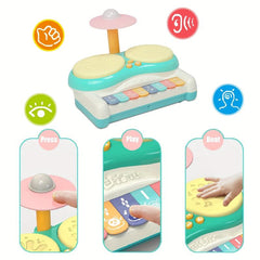 Baby Drum Set Toddler Musical Toys Piano Keyboard Drum Set Baby Light Up Toys