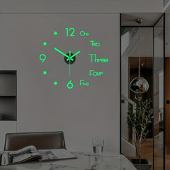 DIY Luminous Wall Clock Sticker Silent Acrylic Clock
