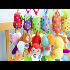 4pcs Baby Toys Soft Hanging Crinkle Squeaky Learning Toy