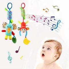 4pcs Baby Toys Soft Hanging Crinkle Squeaky Learning Toy