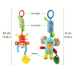 4pcs Baby Toys Soft Hanging Crinkle Squeaky Learning Toy