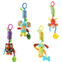 4pcs Baby Toys Soft Hanging Crinkle Squeaky Learning Toy
