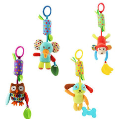 4pcs Baby Toys Soft Hanging Crinkle Squeaky Learning Toy
